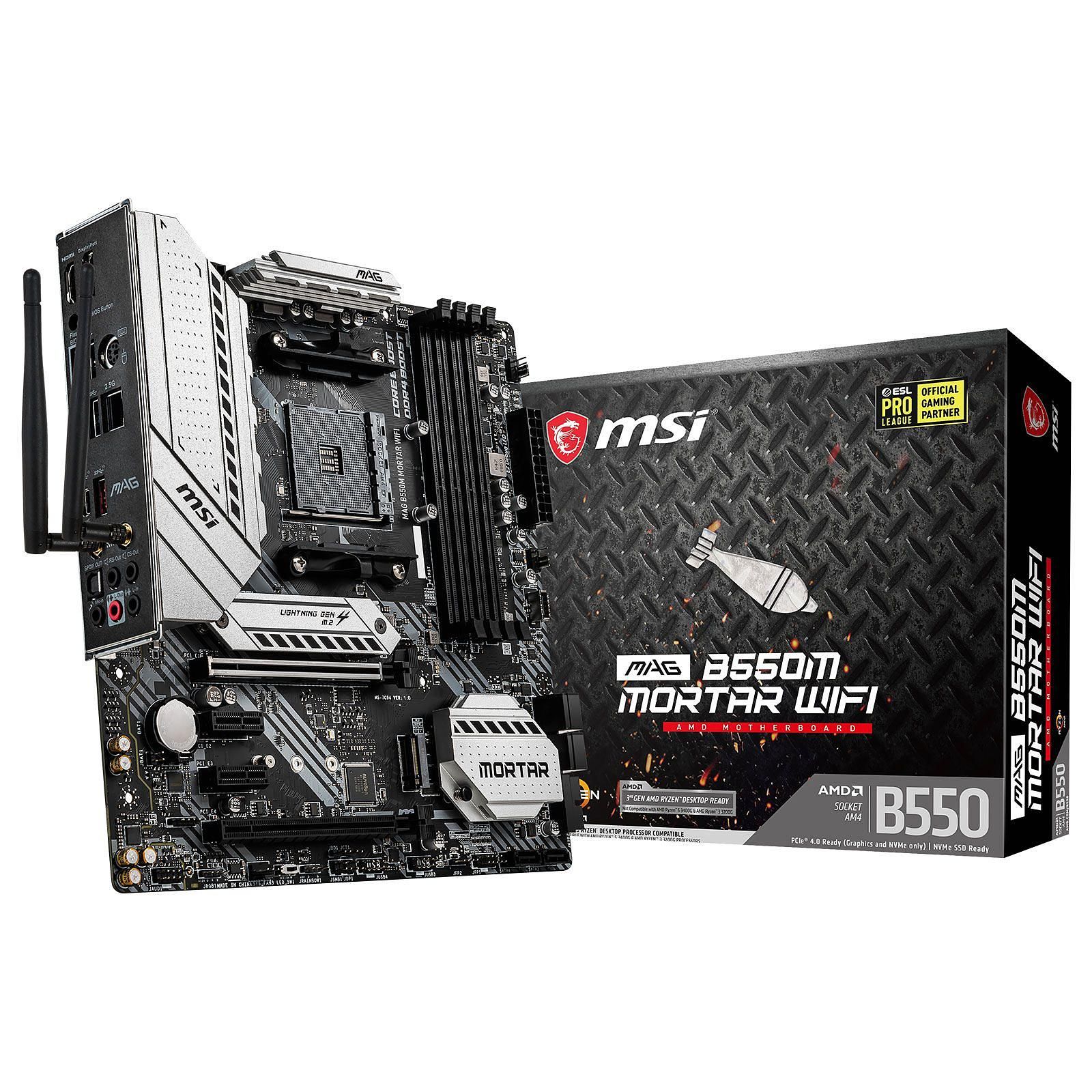 MSI MAG B550M MORTAR WIFI Micro-ATX  - Carte mère MSI - 0