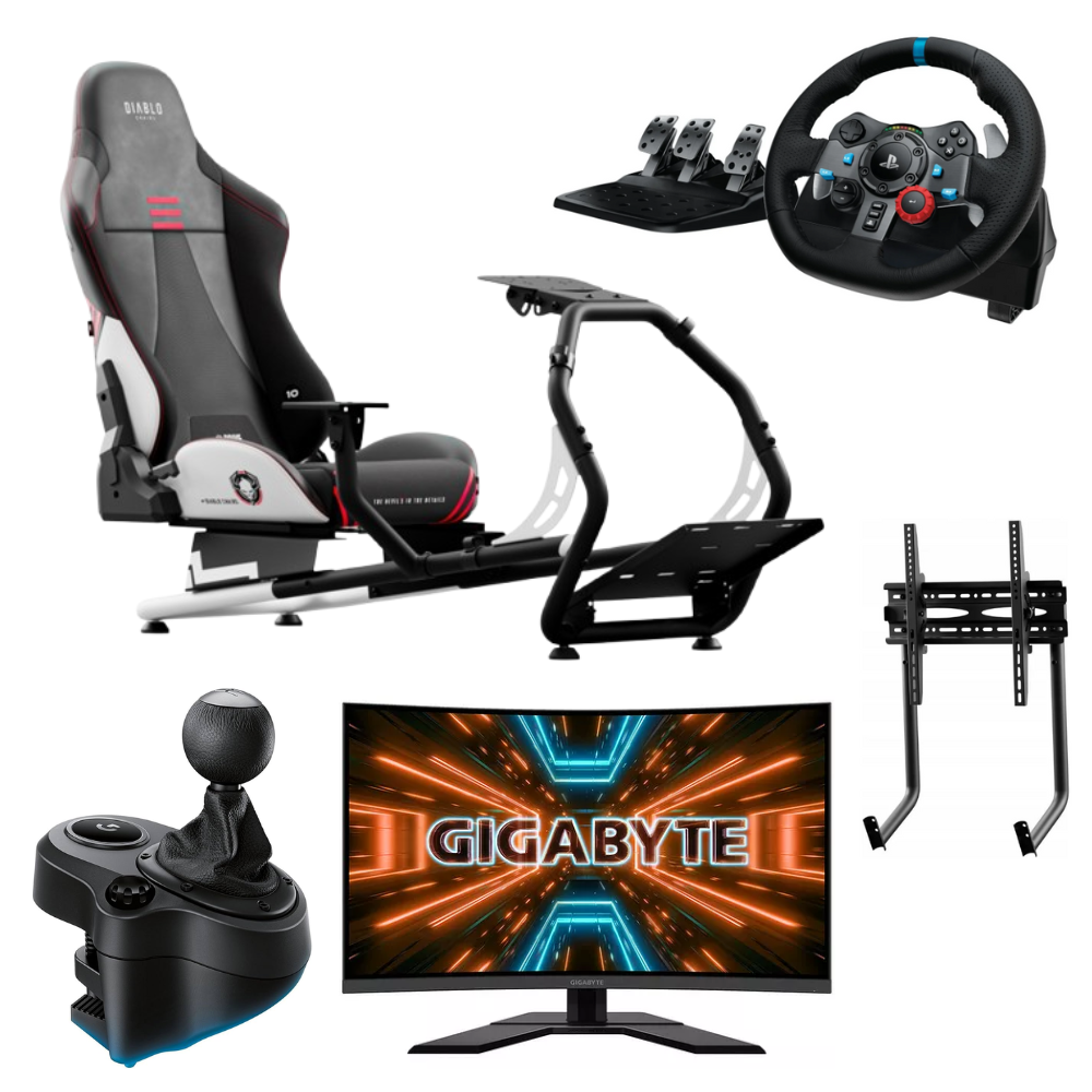 Logitech G29 + Shifter + Diablo X-Drive + Gigabyte G32Q (941-000112 / 1635 + 1636 / G32QC A-EK3) - Achat / Vente Pack Simracing sur Cybertek.fr - 0