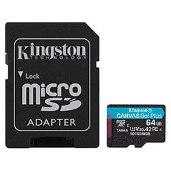 Carte mémoire Kingston Canvas Go! Plus SDCG3/64GB  Cybertek