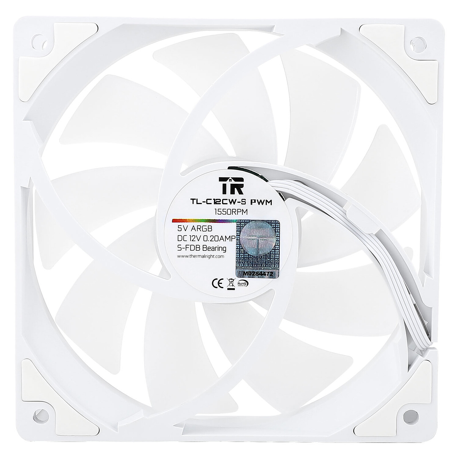 Thermalright TL-C12CW-S X3 (Pack de 3x120mm)/Blanc - Ventilateur boîtier - 3