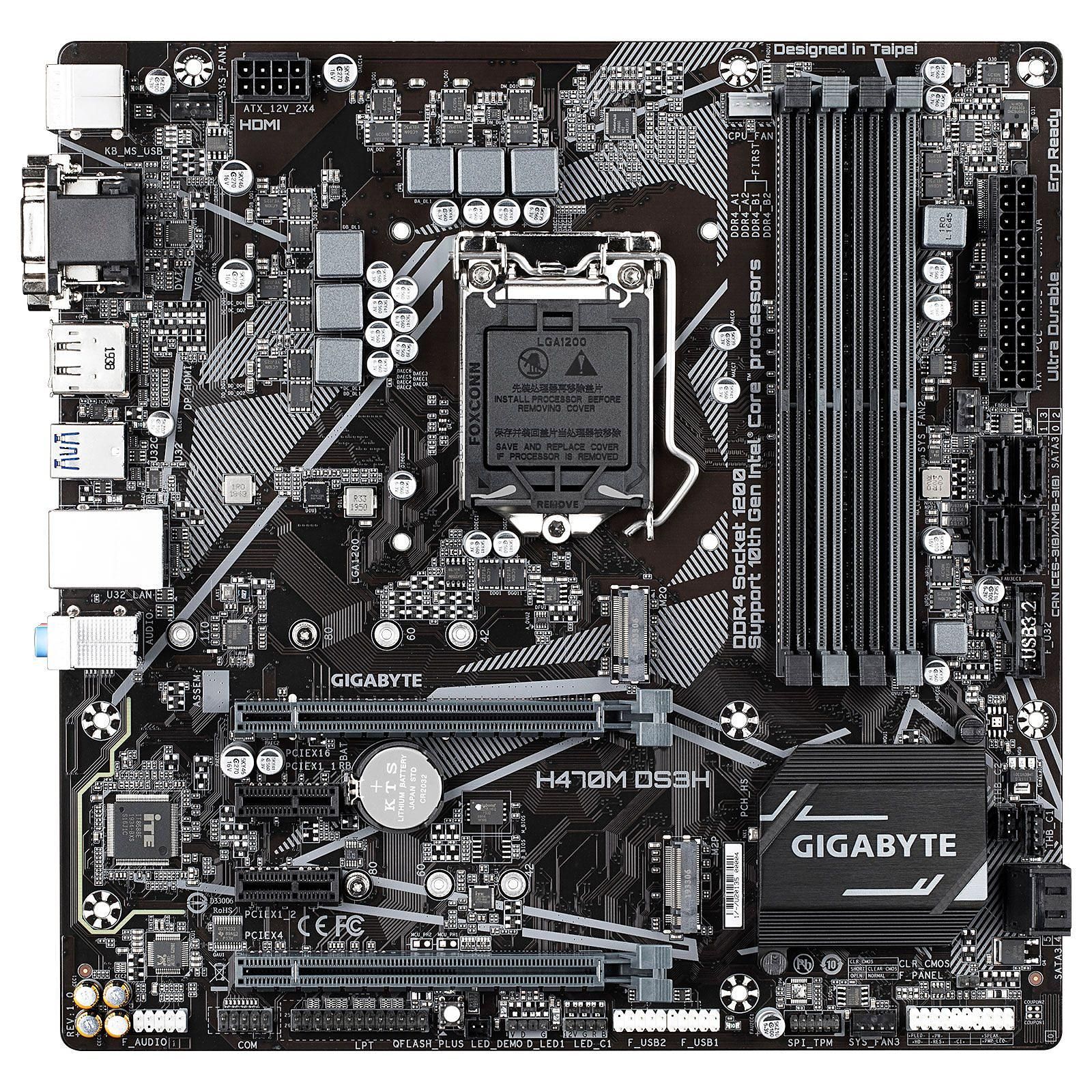 Gigabyte H470M DS3H Micro-ATX  - Carte mère Gigabyte - Cybertek.fr - 3