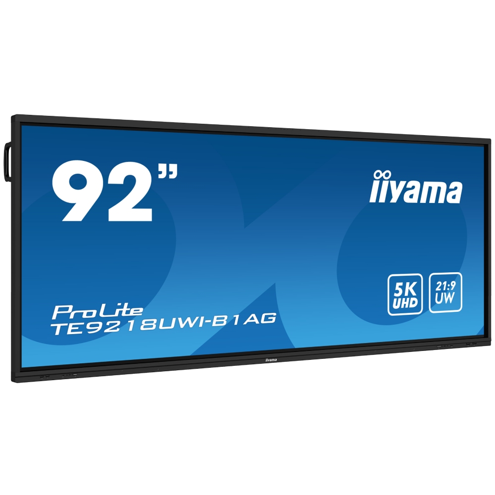 Iiyama ProLite TE9218UWI-B1AG - 92" Tactile 5K 21:9 USB-C RJ45 Wifi Android (TE9218UWI-B1AG) - Achat / Vente Affichage collaboratif sur Cybertek.fr - 1