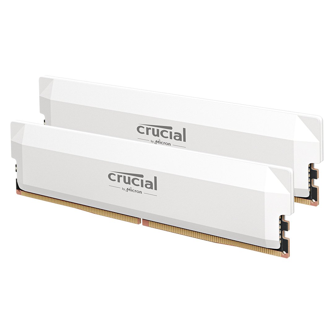 Crucial Pro Overclocking 64G (2x32G) DDR5 6400MHz CL40 Blanc - Mémoire PC Crucial sur Cybertek.fr - 1