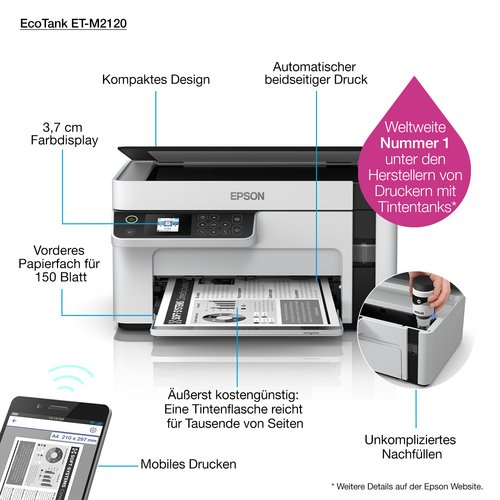 Imprimante multifonction Epson EcoTank ET-M2120 - Cybertek.fr - 44