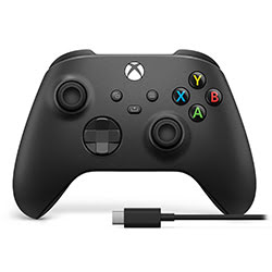 image produit Microsoft Manette Xbox Sans Fil - Noir + Câble USB-C Cybertek