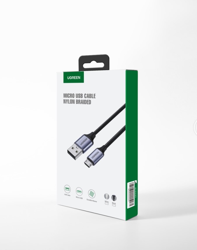 Câble Micro USB vers USB 2.0A/Tressé/1m/Noir - Connectique PC/Téléphonie  - 1