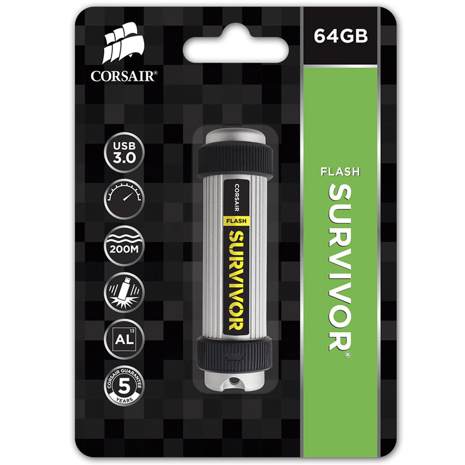 Corsair 64Go USB 3.0 Flash Survivor - Clé USB Corsair - 1