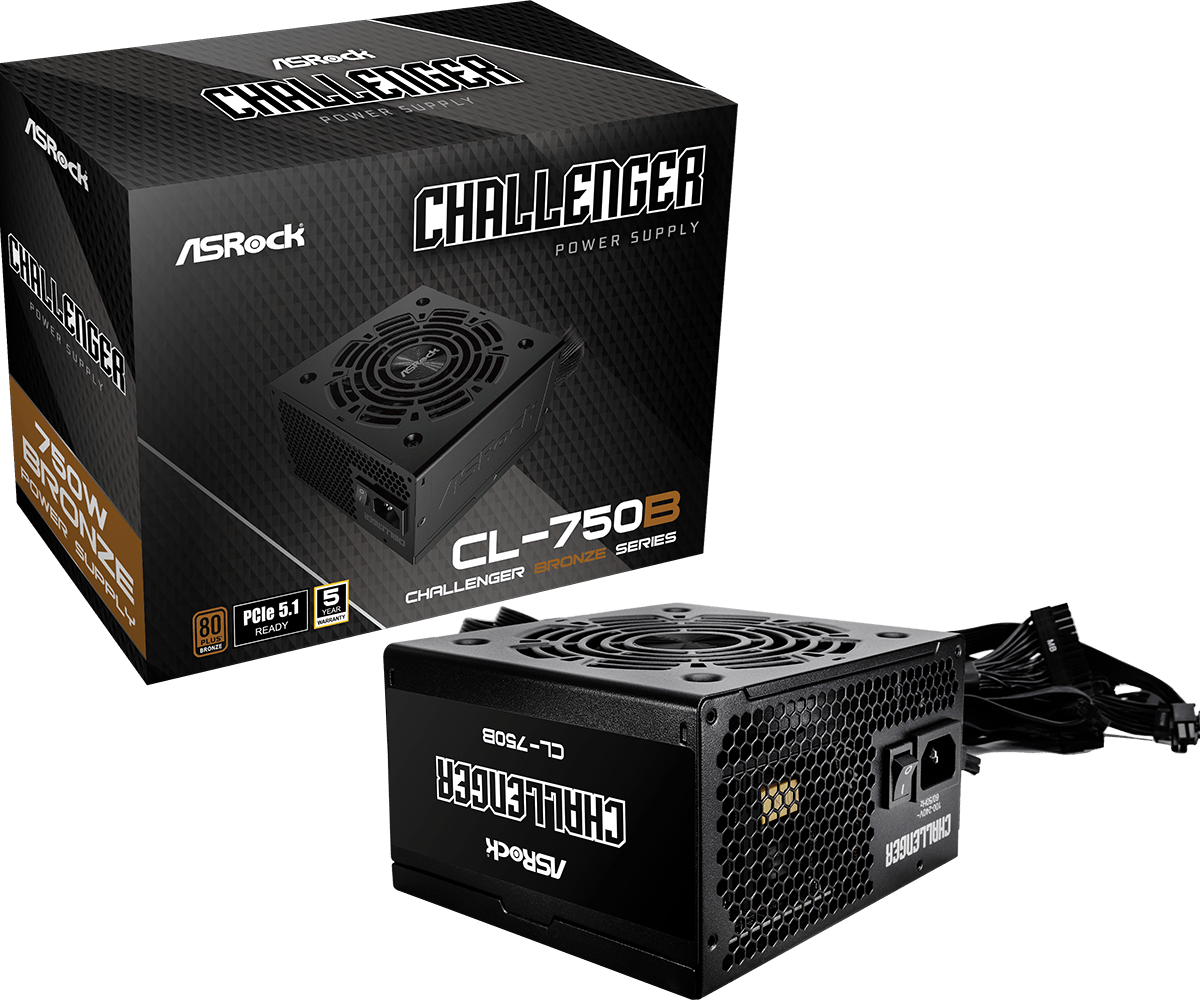 ASRock Challenger CL-750B - 750W - 80+ Bronze - Noir (90-UXC075-BNEAAA) - Achat / Vente Alimentation sur Cybertek.fr - 0