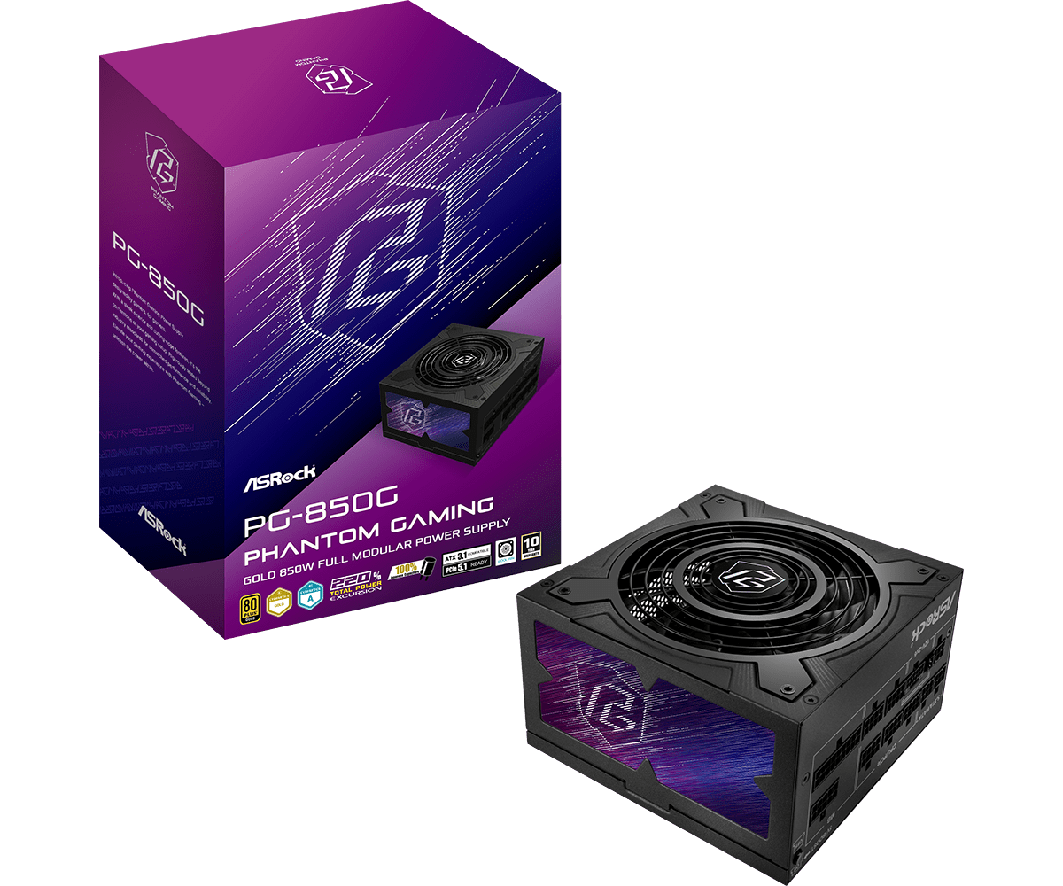 ASRock Phantom Gaming PG-850G - 850W - 80+ Gold - Noir (90-UXP085-GFEAAB) - Achat / Vente Alimentation sur Cybertek.fr - 0