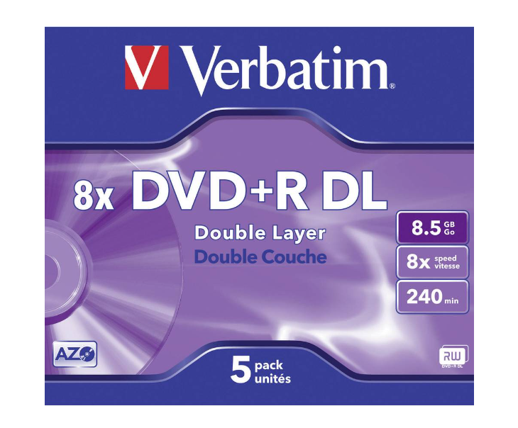 Verbatim DVD+R DL x 5 - 8.5 Go - 1