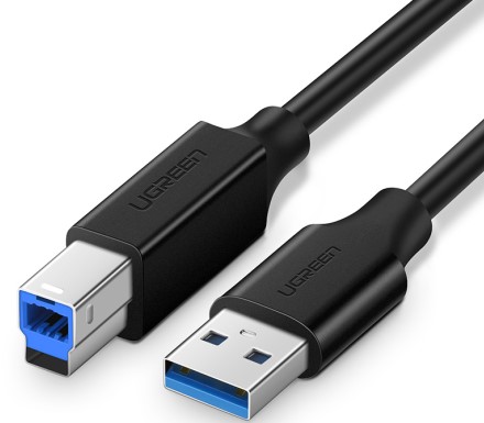 Câble USB-A vers USB-B/2m/Noir - Connectique PC/Téléphonie  - 0