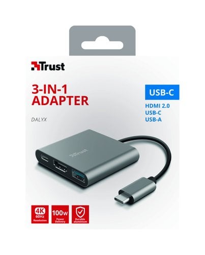 Adaptateur DALYX USB-C 3 en 1 - Accessoire PC portable Trust - 6