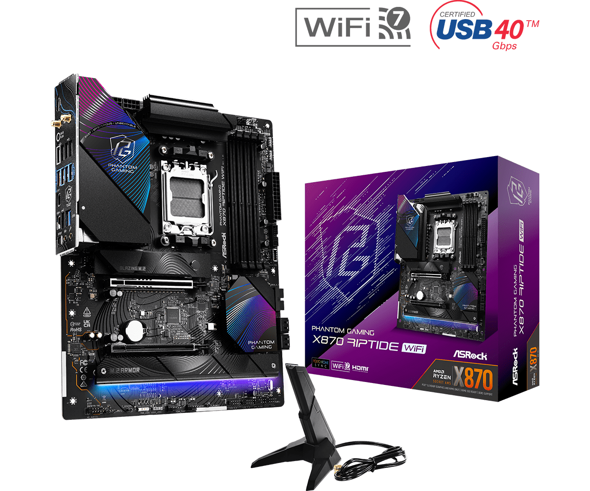 ASRock X870 RIPTIDE WIFI ATX  - Carte mère ASRock - Cybertek.fr - 0