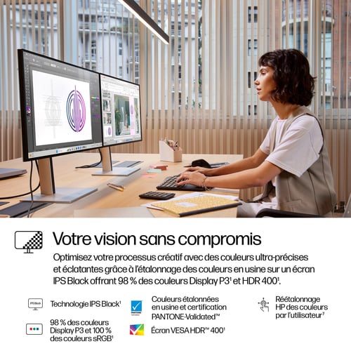 HP 27"  8J9E6AA#ABB - Ecran PC HP - Cybertek.fr - 5