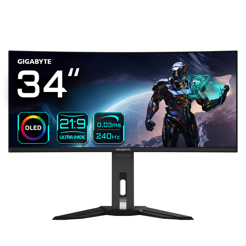 image produit Gigabyte MO34WQC2 - 34" CURVE OLED UWQHD 240Hz 0.03ms USB-C Cybertek