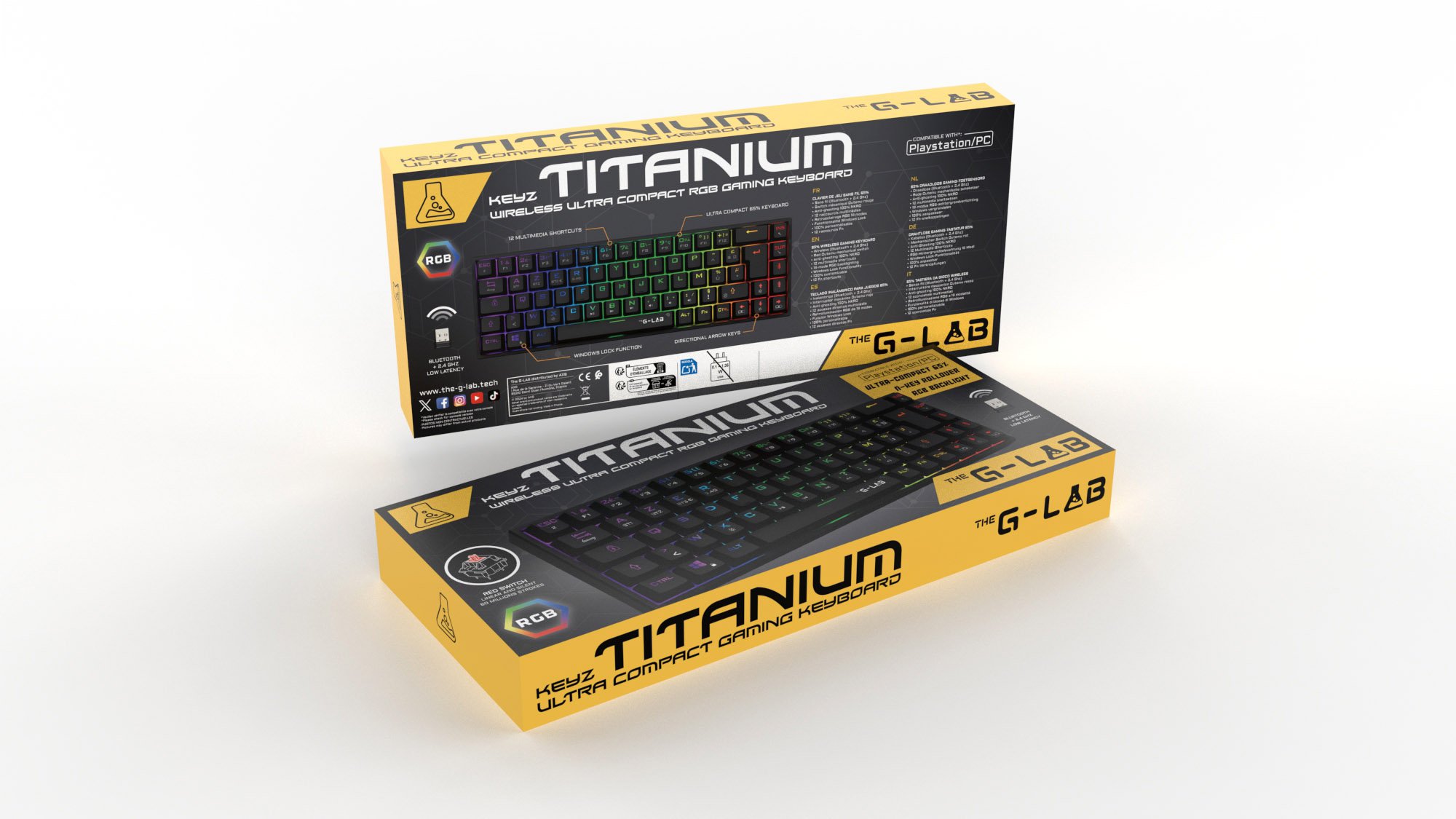 The G-LAB Keys Titanium 65% RGB/Filaire/BT/Noir - Clavier PC - 2