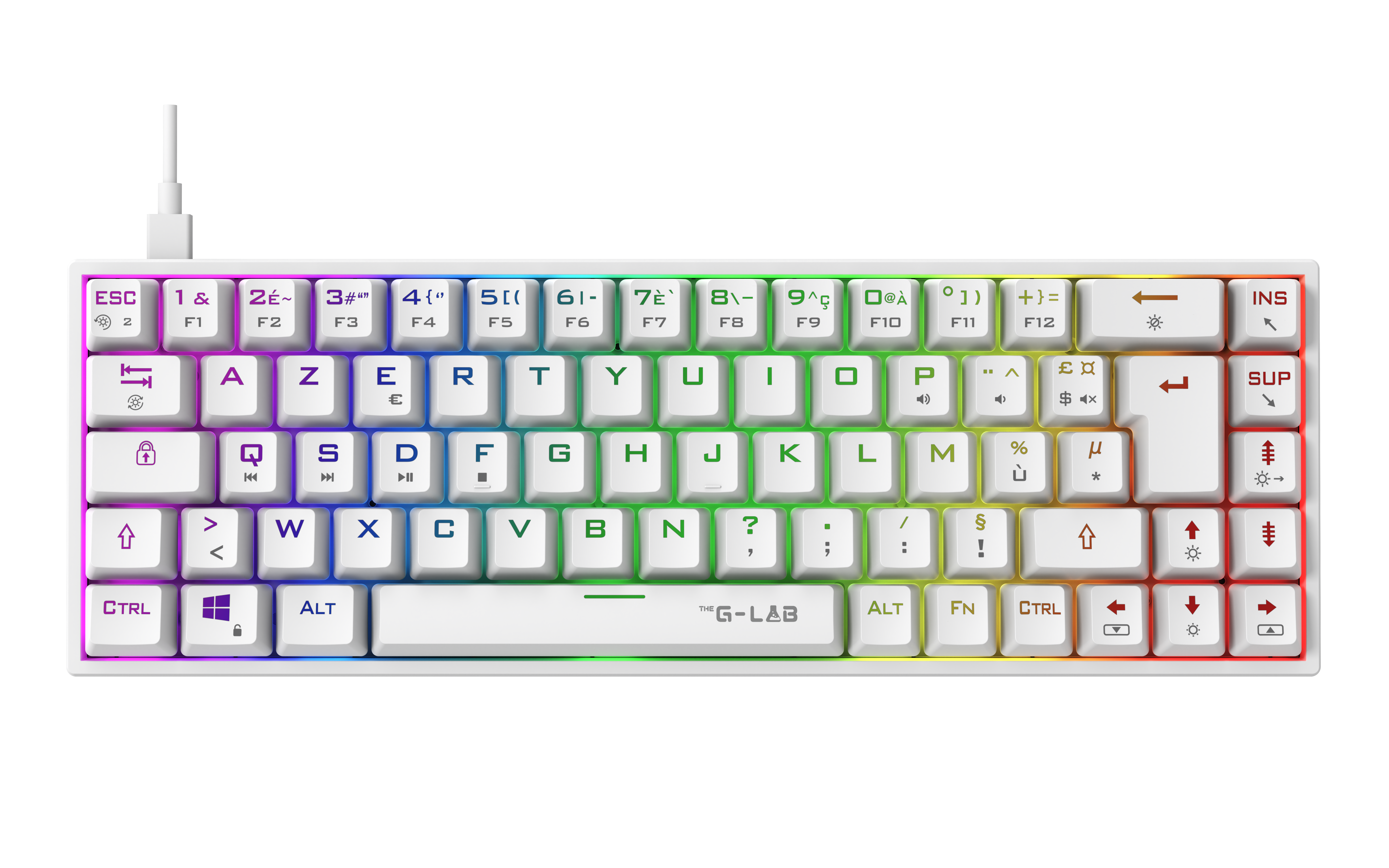 The G-LAB Keyz Titanium 65% RGB/Filaire/Blanc - Clavier PC - 0