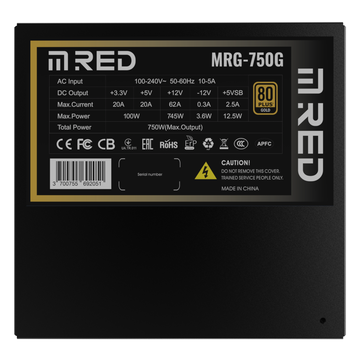 M.RED 80 + GOLD (750W) - Alimentation M.RED - Cybertek.fr - 5