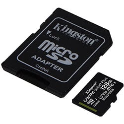 image produit Kingston Micro SDHC 128Go Class 10 + Adapt SDCS2/128GB Cybertek