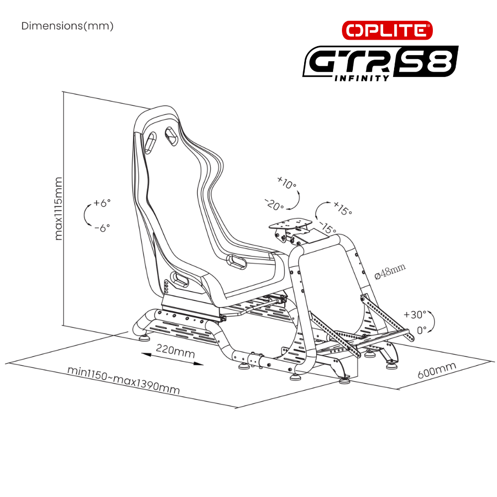 OPLITE GTR S8 Elite Force - Jaune (OP-GTR-EFY(S8)) - Achat / Vente Chassis Simracing sur Cybertek.fr - 6