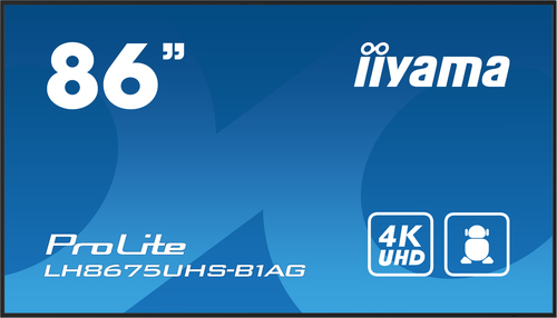 Iiyama LH8675UHS-B1AG - 85" 4K/IPS/Android/RJ45/WiFi (LH8675UHS-B1AG) - Achat / Vente Affichage dynamique sur Cybertek.fr - 2