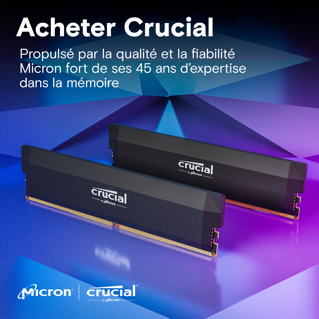 Crucial Pro Overclocking Edition 32Go (2x16Go) DDR5 6400MHz - Mémoire PC Crucial sur Cybertek.fr - 4