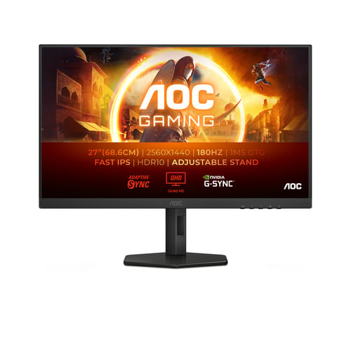 image produit AOC Q27G4XF - 27" QHD 180Hz Fast-IPS 1ms HDR10 Pivot Compatible G-Sync Cybertek