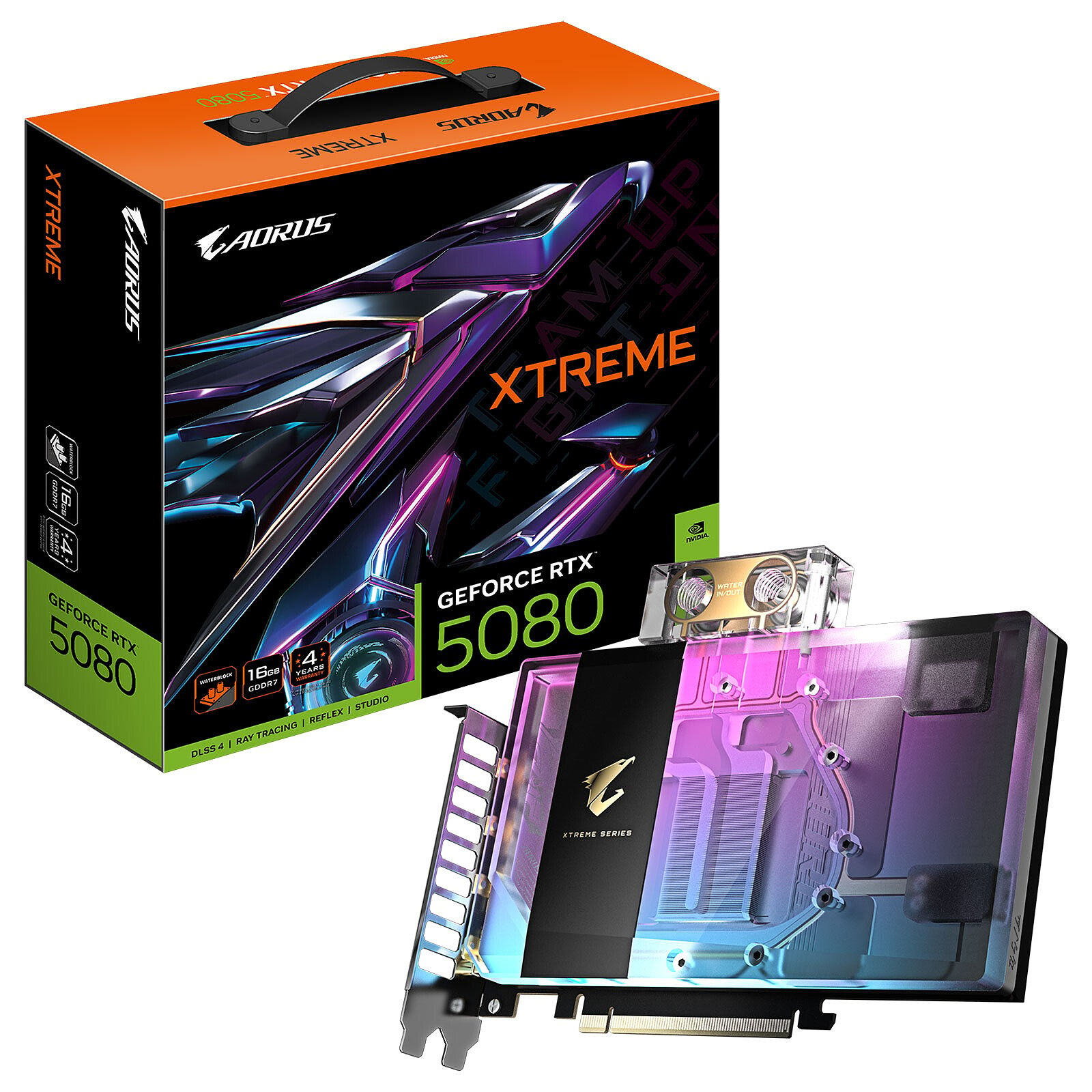 Gigabyte AORUS GeForce RTX 5080 XTREME WATERFORCE WB 16G - Carte graphique - 0