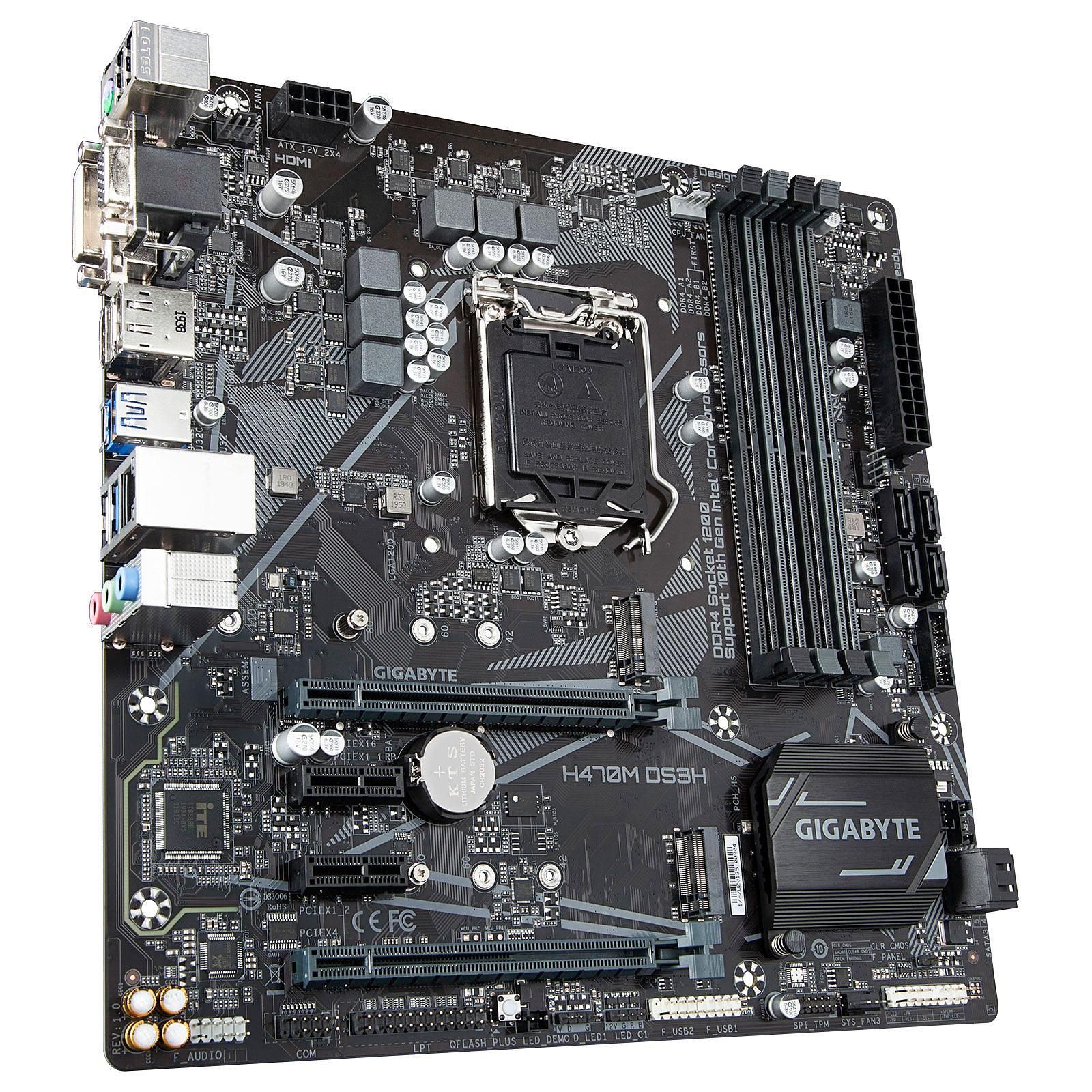 Gigabyte H470M DS3H Micro-ATX  - Carte mère Gigabyte - Cybertek.fr - 2