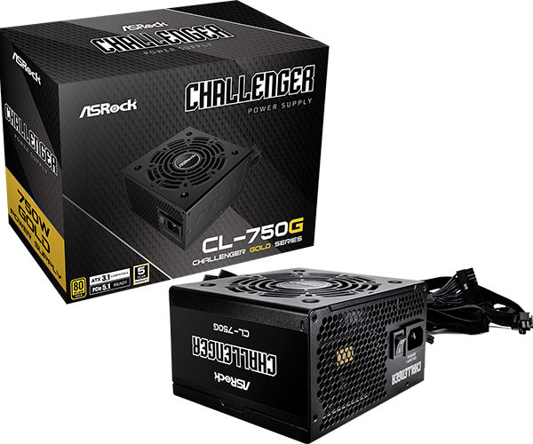 ASRock Challenger CL-750G - 750W - 80+ Gold - Noir (90-UXC075-GNEAAA) - Achat / Vente Alimentation sur Cybertek.fr - 0