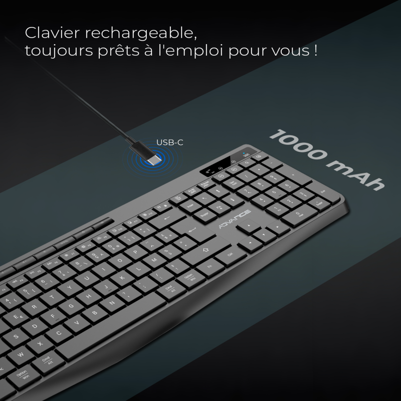 Advance R TYPE Noir Sans fil/RGB/Batterie/IPX4/Win et Mac - Clavier PC - 5