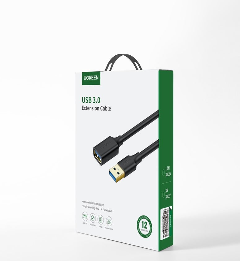 Câble USB-A vers USB-A/1,5m/Noir - Connectique PC/Téléphonie  - 1