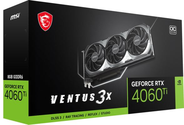 MSI GeForce RTX 4060 Ti VENTUS 3X E 8G OC  - Carte graphique MSI - 0