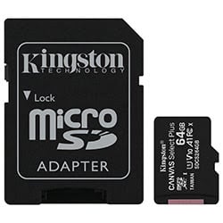 image produit Kingston Micro SDHC 64Go Class 10 + Adapt SDCS2/64GB Cybertek