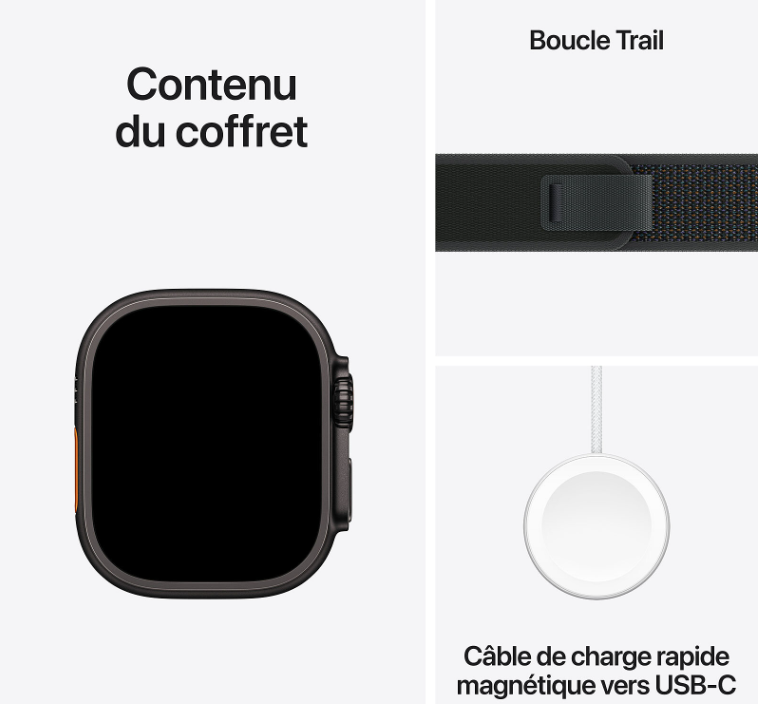 Apple Watch Ultra 2 GPS + Cellular 49mm Titane Noir M/L (MX4V3NF/A) - Achat / Vente Objet connecté / Domotique sur Cybertek.fr - 4