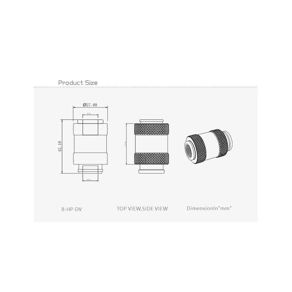 bykski Robinet de vidange - Noir - Watercooling bykski - 1