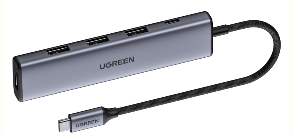 UGREEN Hub 4 ports USB-C vers 4xUSB 3.0/0,15m/Gris - Hub UGREEN - 0