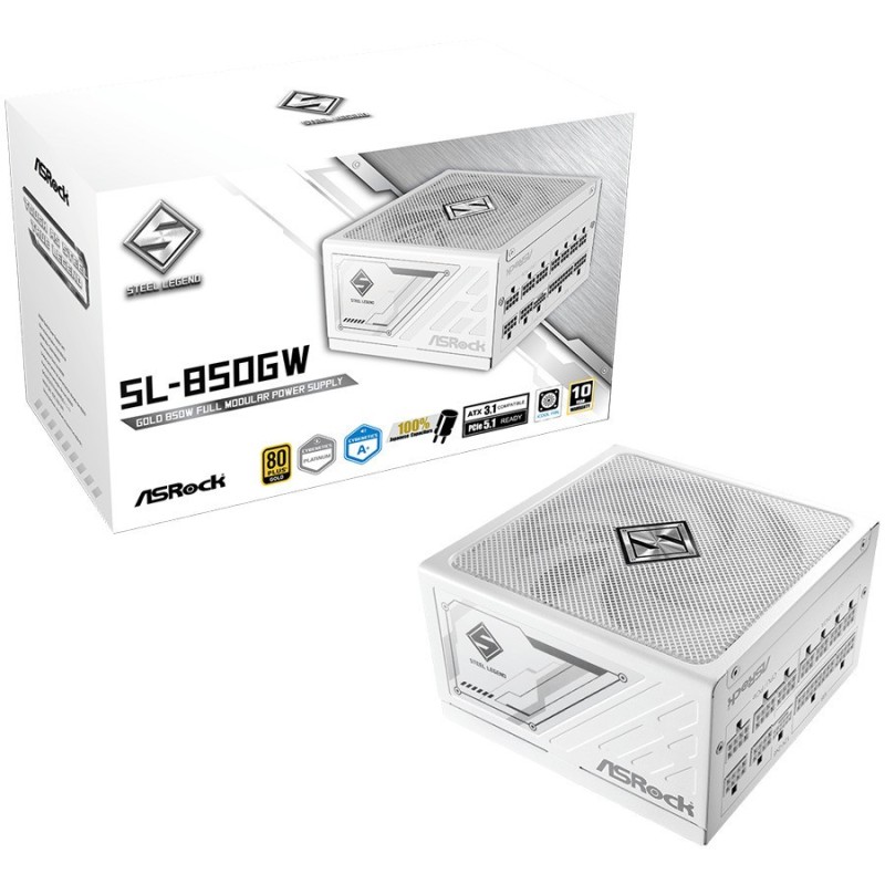 ASRock Steel Legend SL-850GW - 850W - 80+ Gold - Blanc (90-UXS085-GFEABA) - Achat / Vente Alimentation sur Cybertek.fr - 0